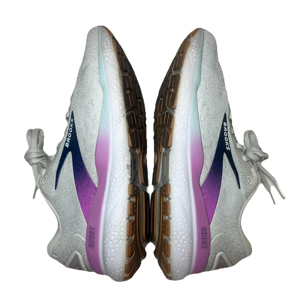 BROOKS‎ Women's 8.5 Med (B) Ghost 16 Grey Estate Blue White Running Shoes